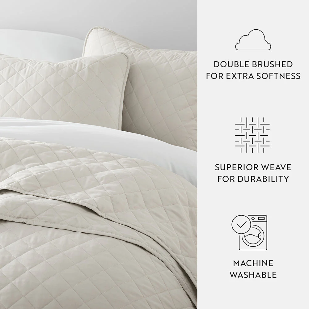 Sale - 3-Piece Diamond Stitch Quilted Coverlet Set - Image 43
