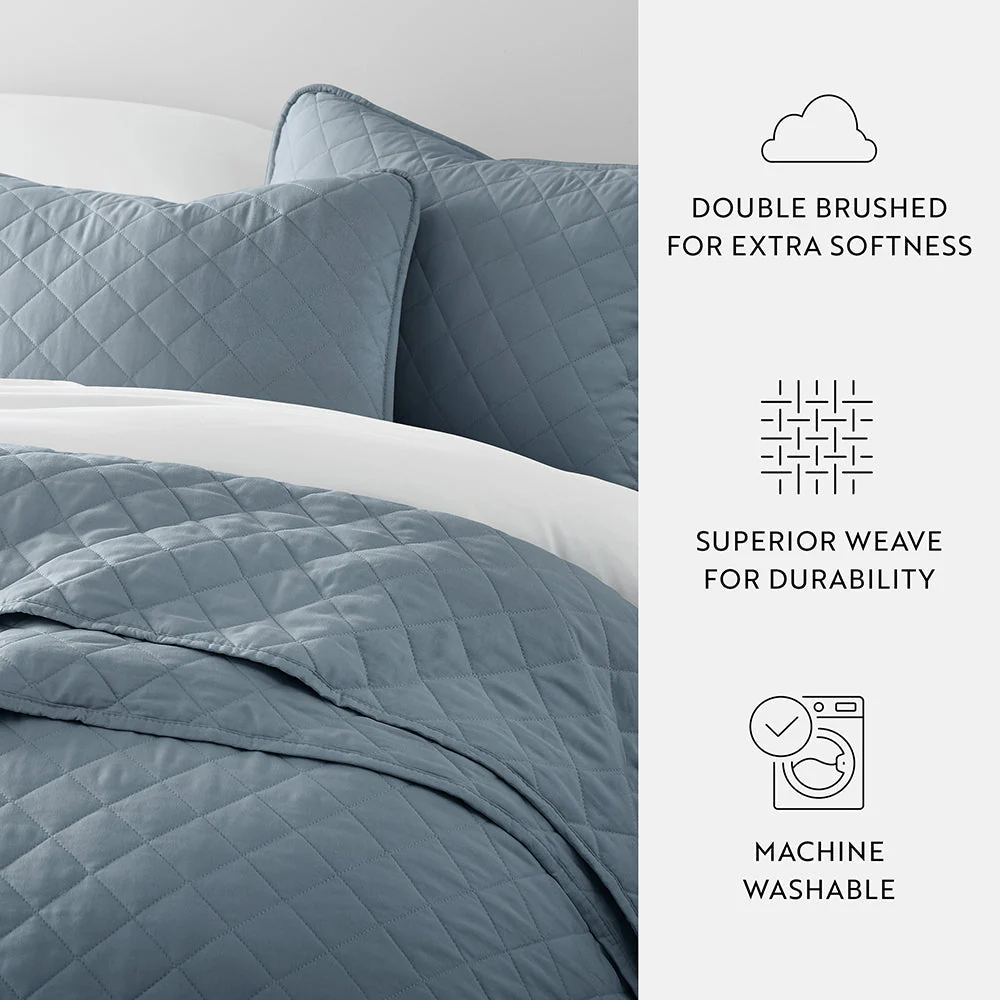 Sale - 3-Piece Diamond Stitch Quilted Coverlet Set - Image 48