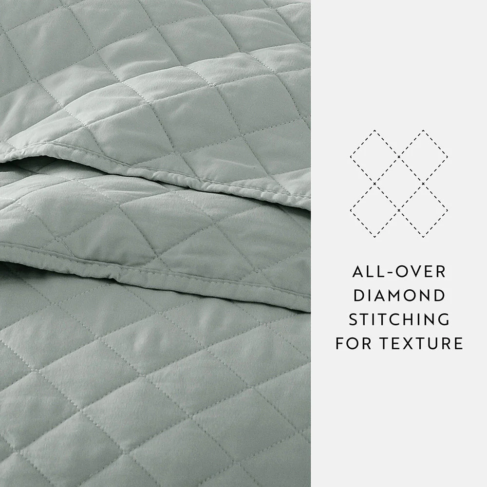 Sale - 3-Piece Diamond Stitch Quilted Coverlet Set - Image 53