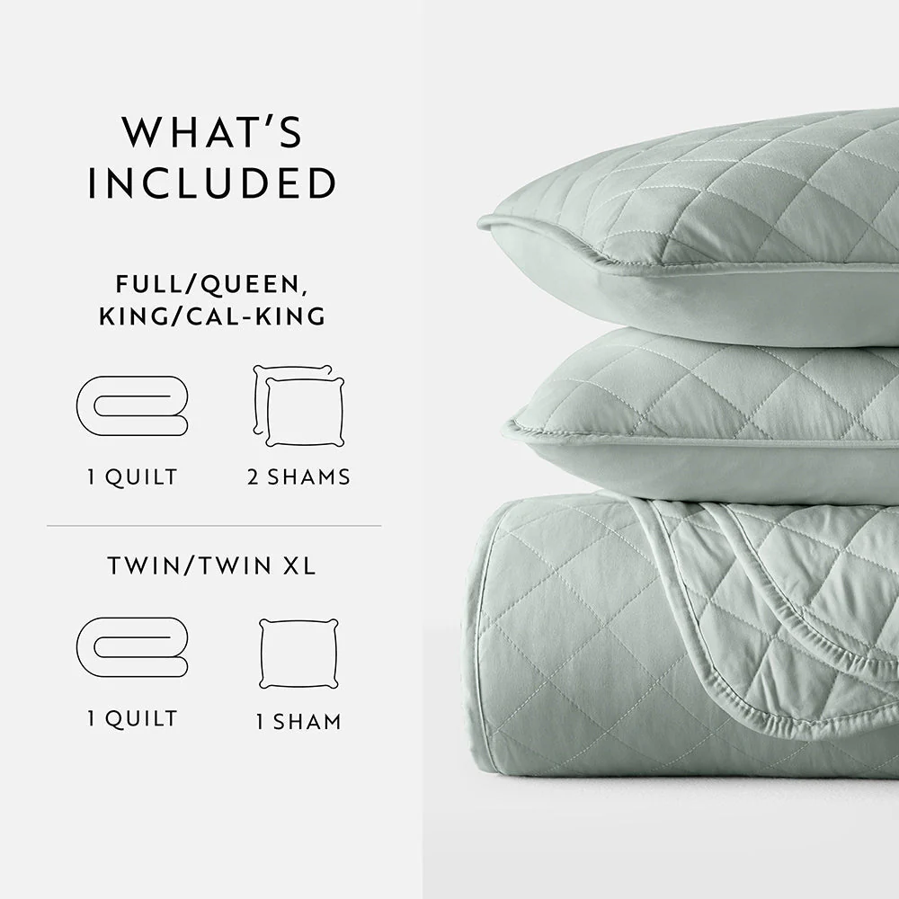 Sale - 3-Piece Diamond Stitch Quilted Coverlet Set - Image 59