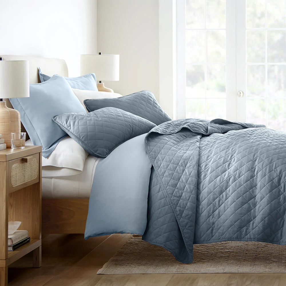Sale - 3-Piece Diamond Stitch Quilted Coverlet Set - Image 6