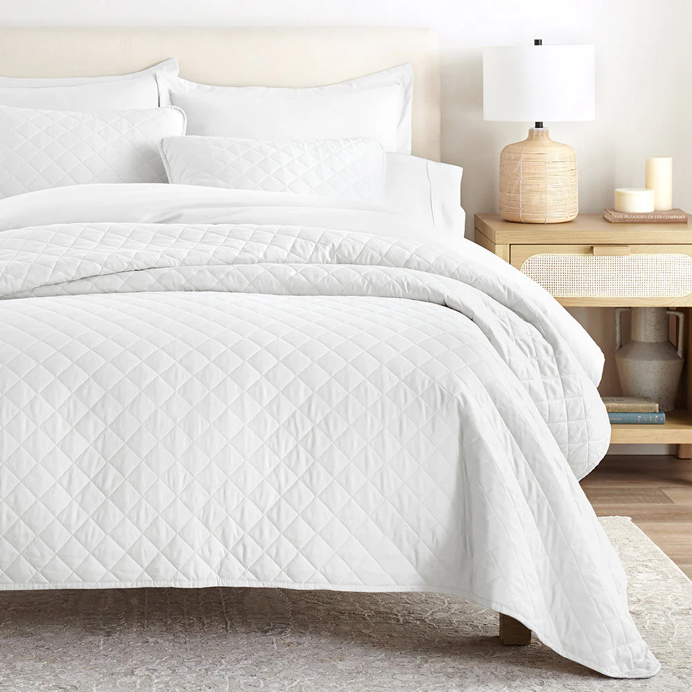 Sale - 3-Piece Diamond Stitch Quilted Coverlet Set - Image 8