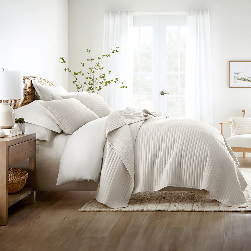 Sale - 3-Piece Stripe Stitch Quilted Coverlet Set - Image 20