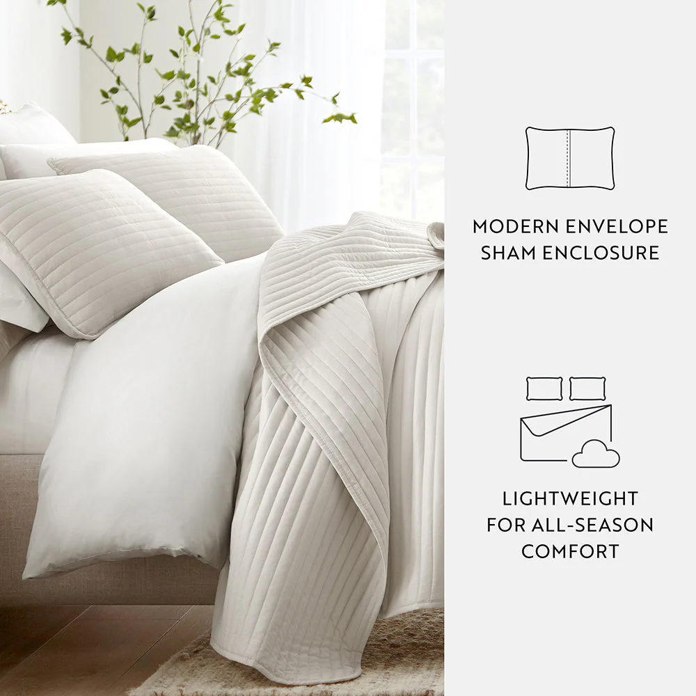 Sale - 3-Piece Stripe Stitch Quilted Coverlet Set - Image 38
