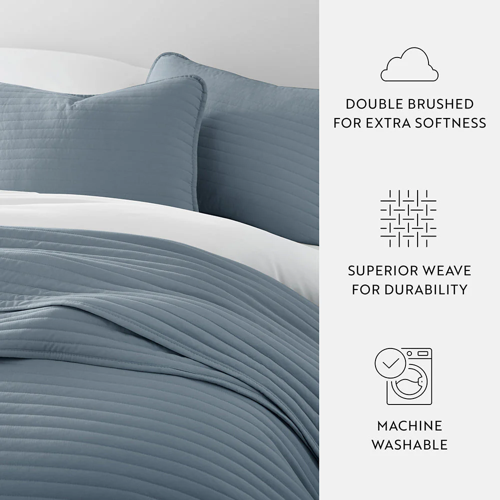 Sale - 3-Piece Stripe Stitch Quilted Coverlet Set - Image 43