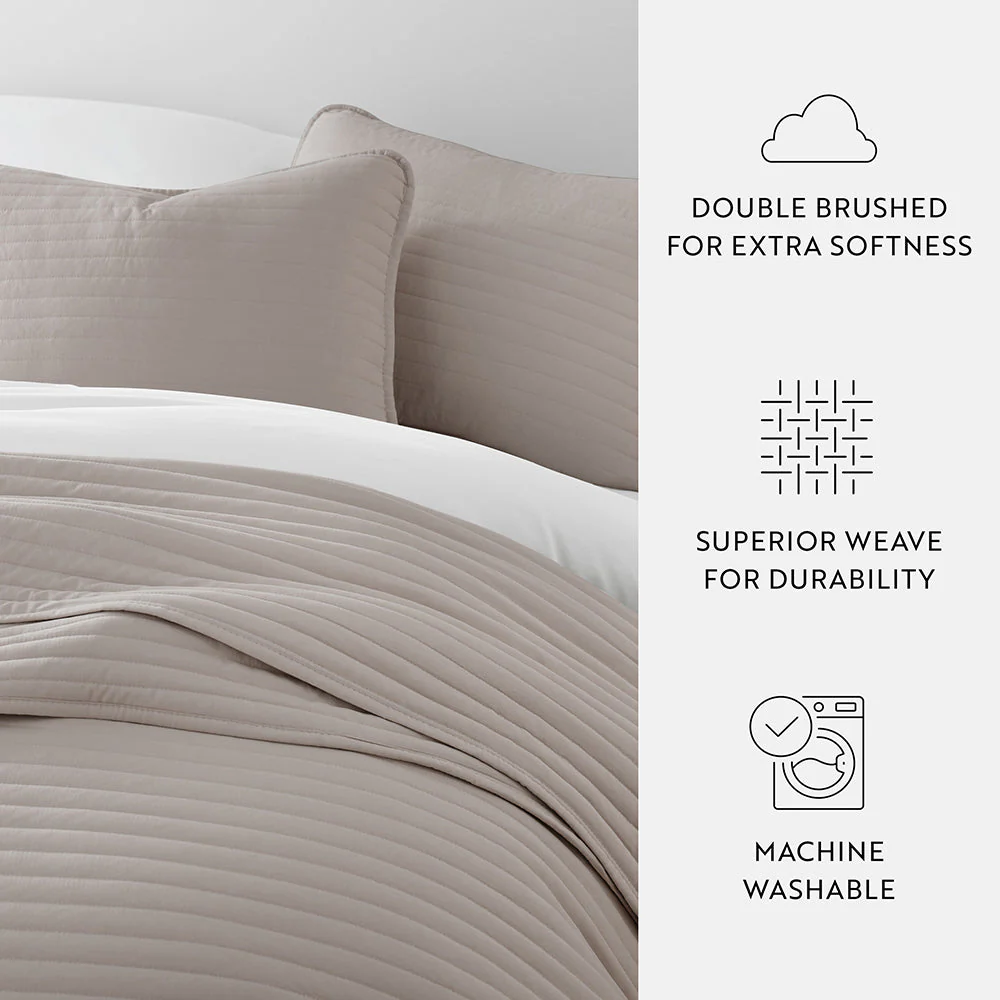 Sale - 3-Piece Stripe Stitch Quilted Coverlet Set - Image 45