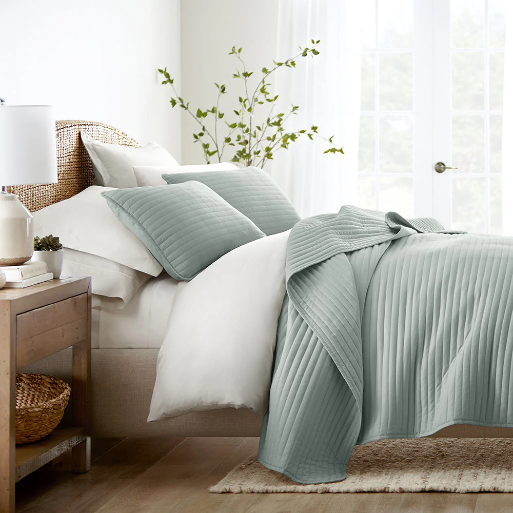 Sale - 3-Piece Stripe Stitch Quilted Coverlet Set - Image 6