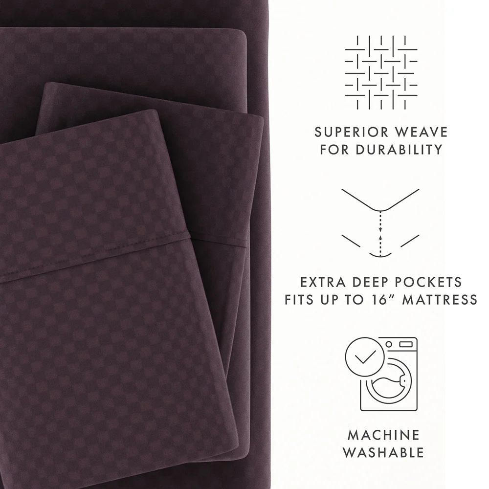 Checkered Embossed 4-Piece Sheet Set (Sale) - Image 31