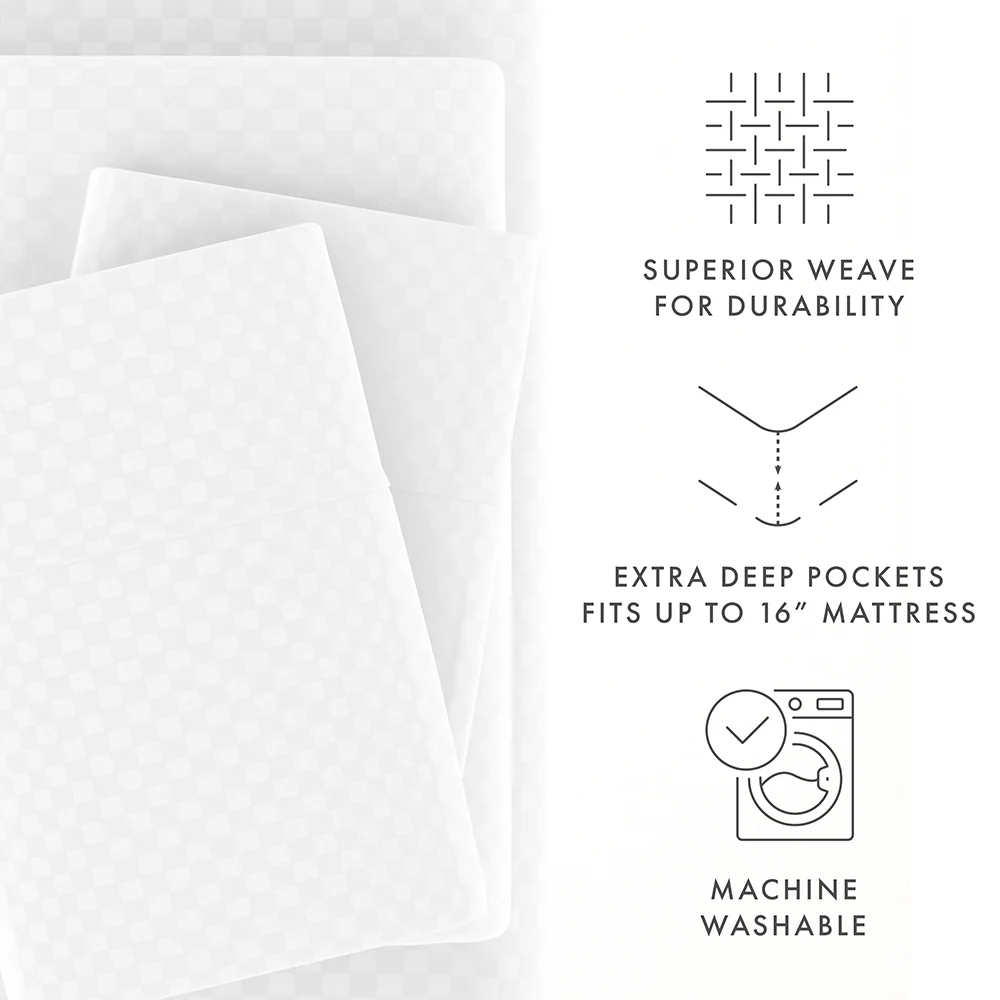 Checkered Embossed 4-Piece Sheet Set (Sale) - Image 35