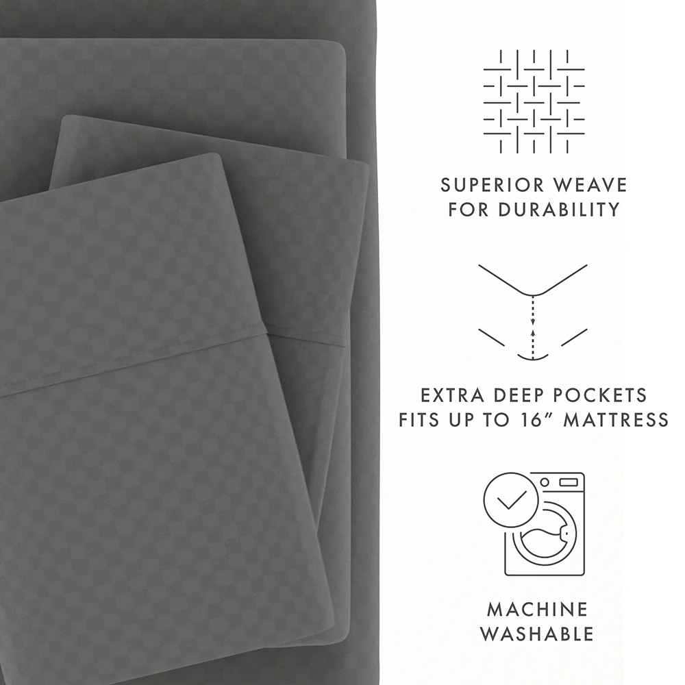 Checkered Embossed 4-Piece Sheet Set (Sale) - Image 36