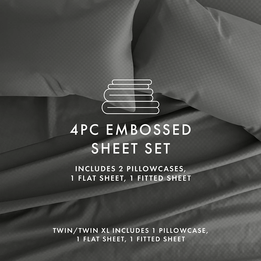 Checkered Embossed 4-Piece Sheet Set (Sale) - Image 42
