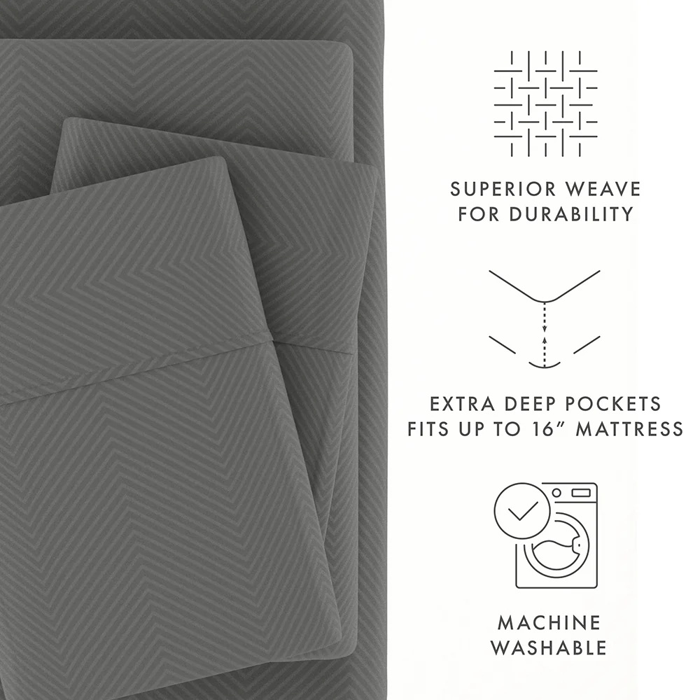 Chevron Embossed 4-Piece Sheet Set (Sale) - Image 35