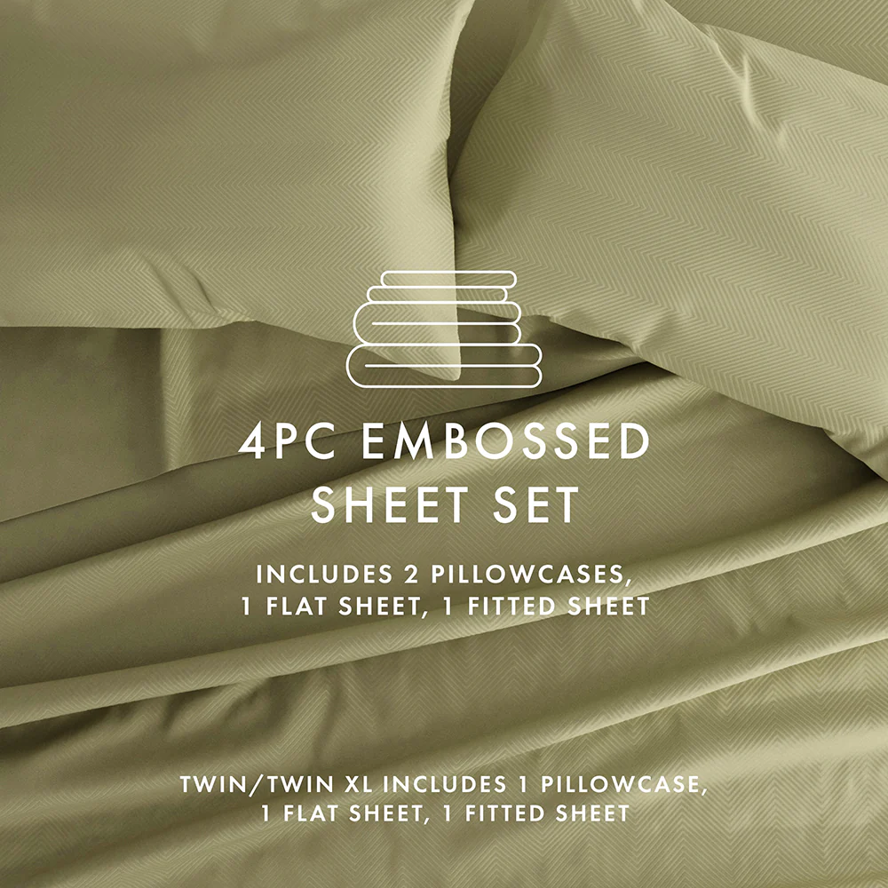 Chevron Embossed 4-Piece Sheet Set (Sale) - Image 37
