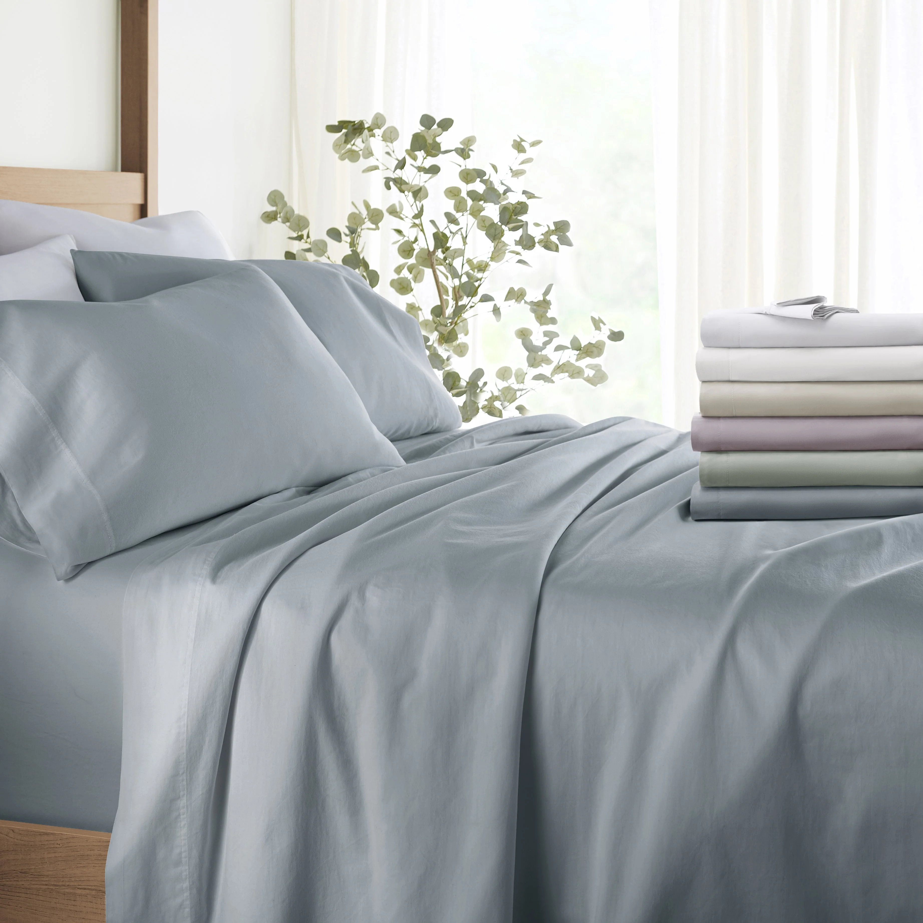 Sale - 4-Piece Long Staple 100% Cotton Sheet Set - Image 34