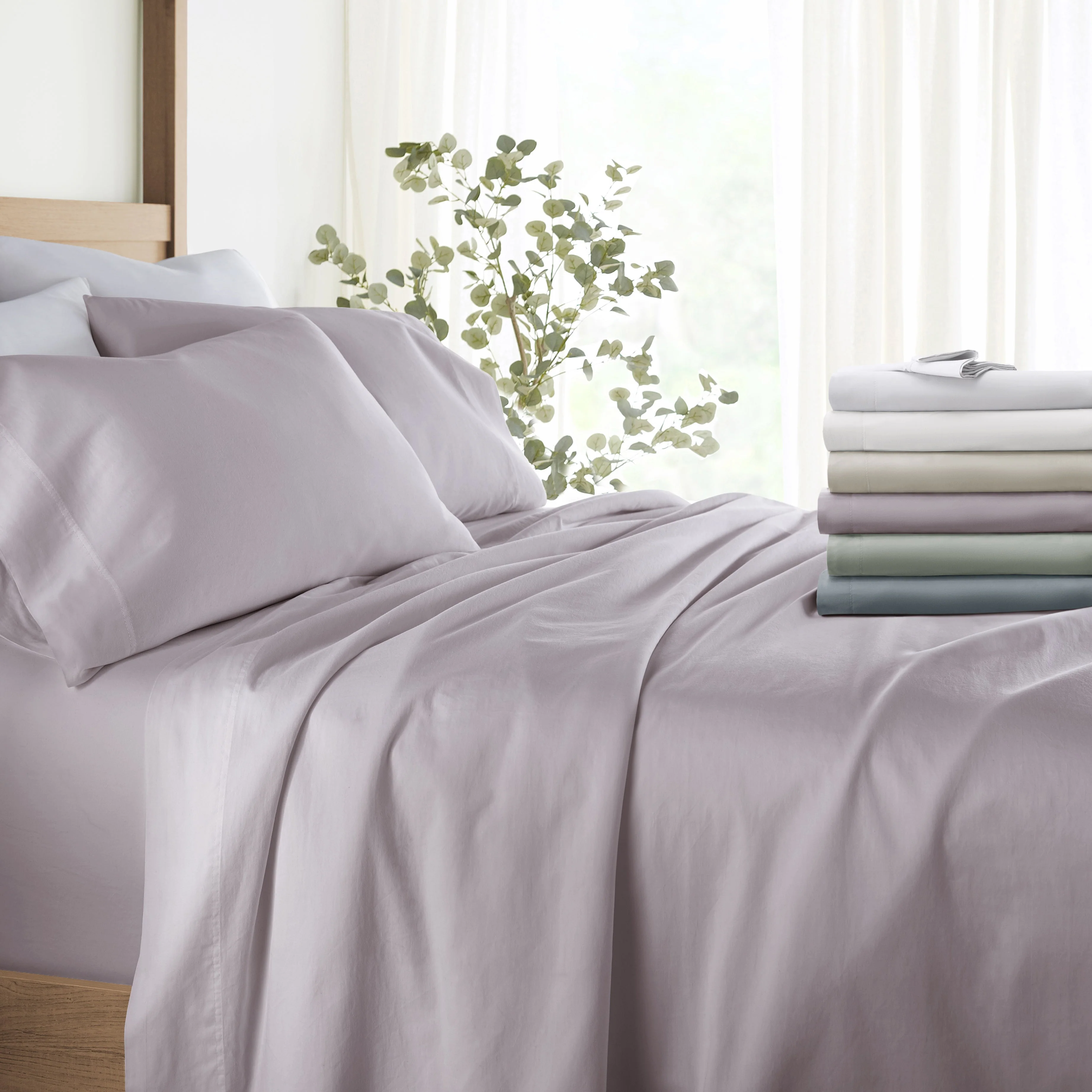 Sale - 4-Piece Long Staple 100% Cotton Sheet Set - Image 35