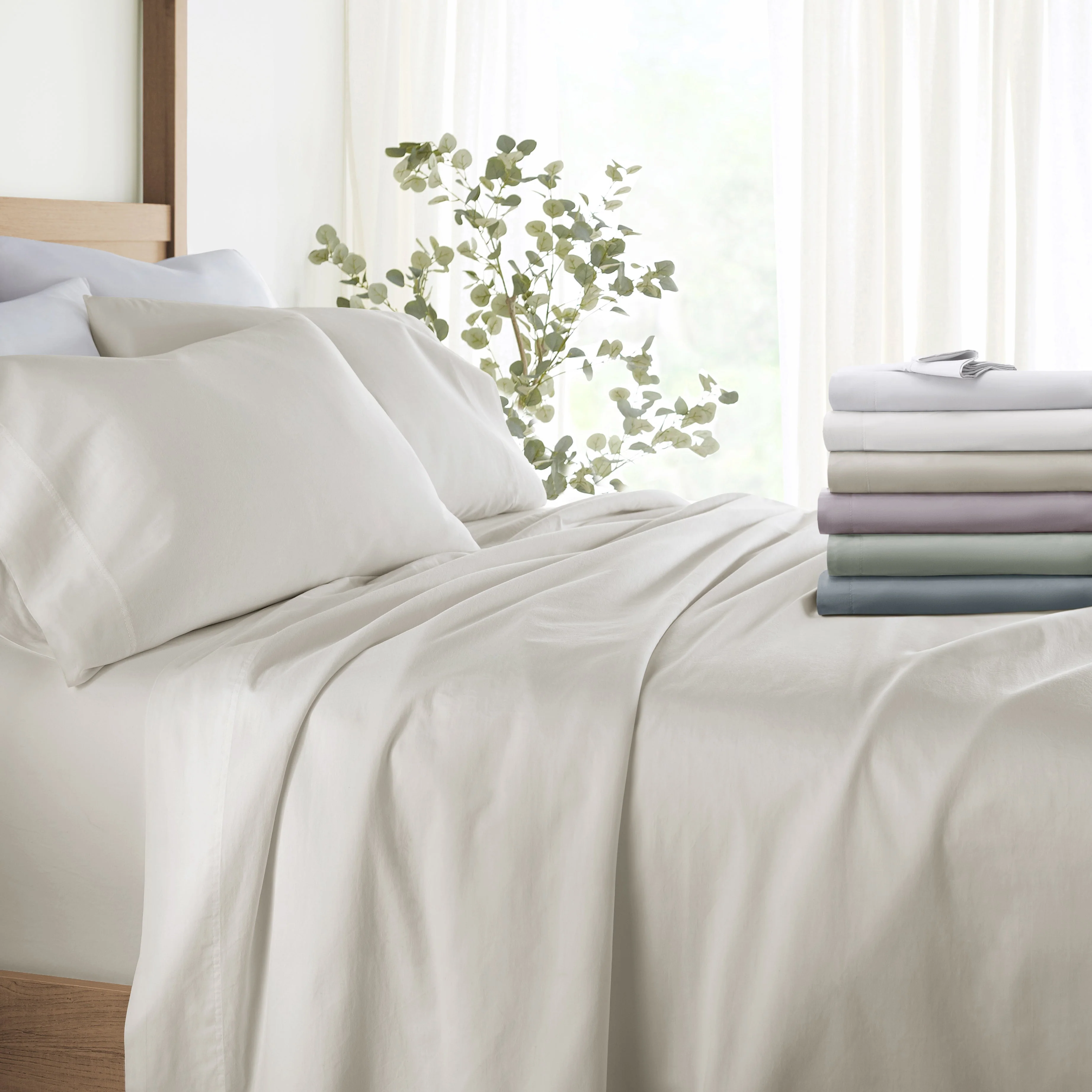 Sale - 4-Piece Long Staple 100% Cotton Sheet Set - Image 36