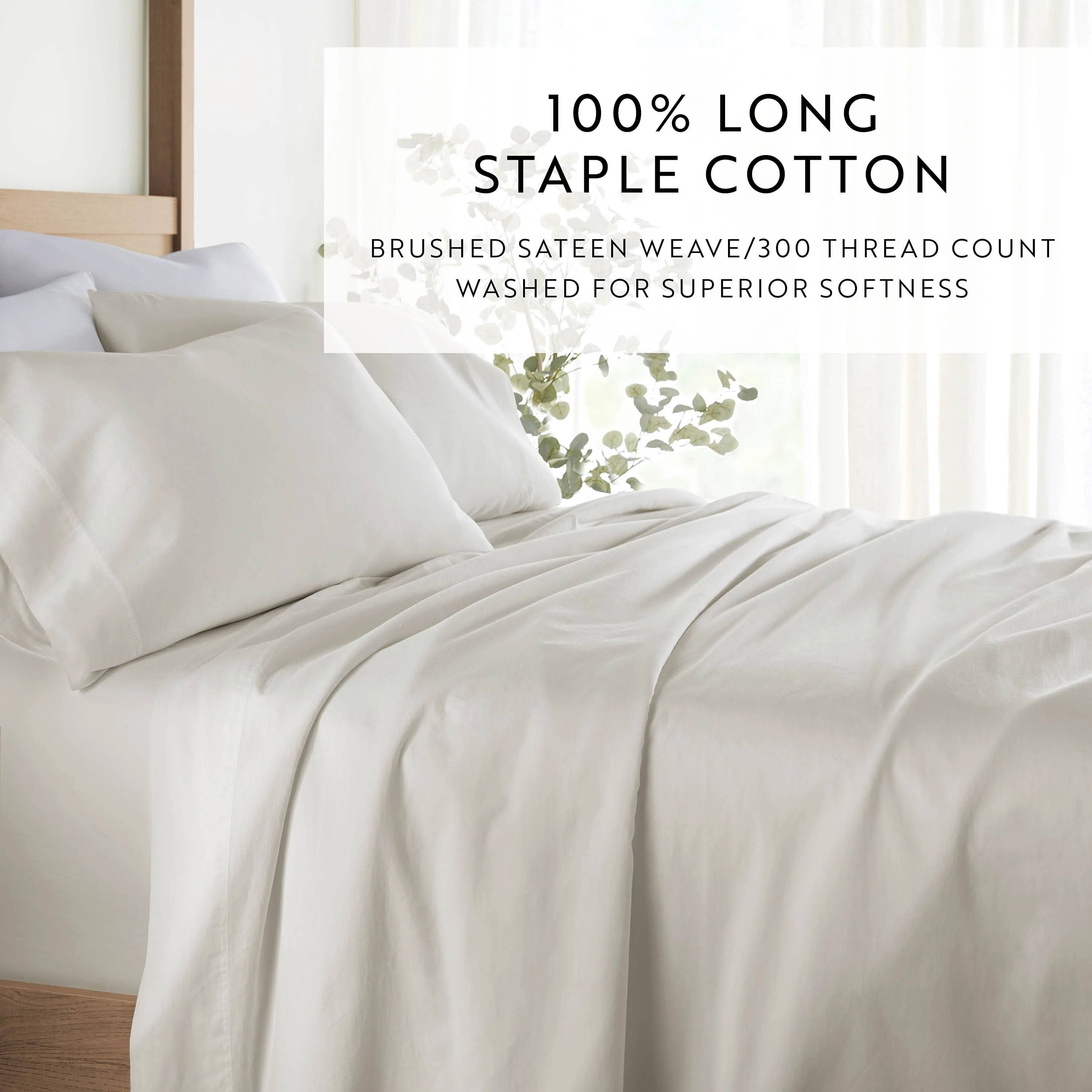 Sale - 4-Piece Long Staple 100% Cotton Sheet Set - Image 59