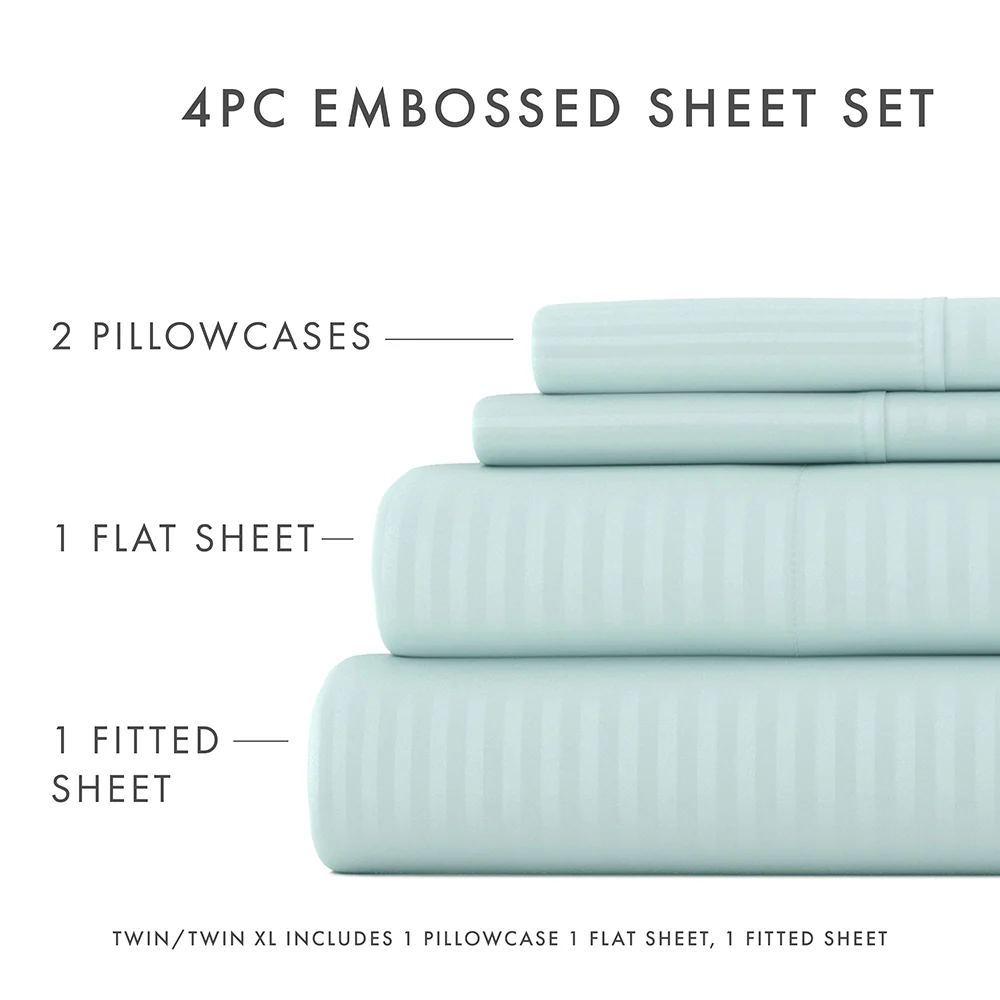Striped Embossed 4-Piece Sheet Set (Sale) - Image 25