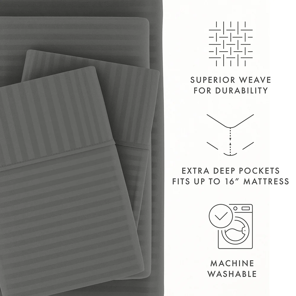 Striped Embossed 4-Piece Sheet Set (Sale) - Image 34