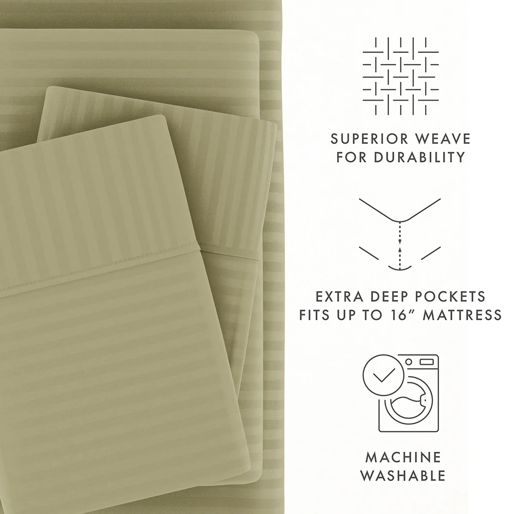 Striped Embossed 4-Piece Sheet Set (Sale) - Image 35