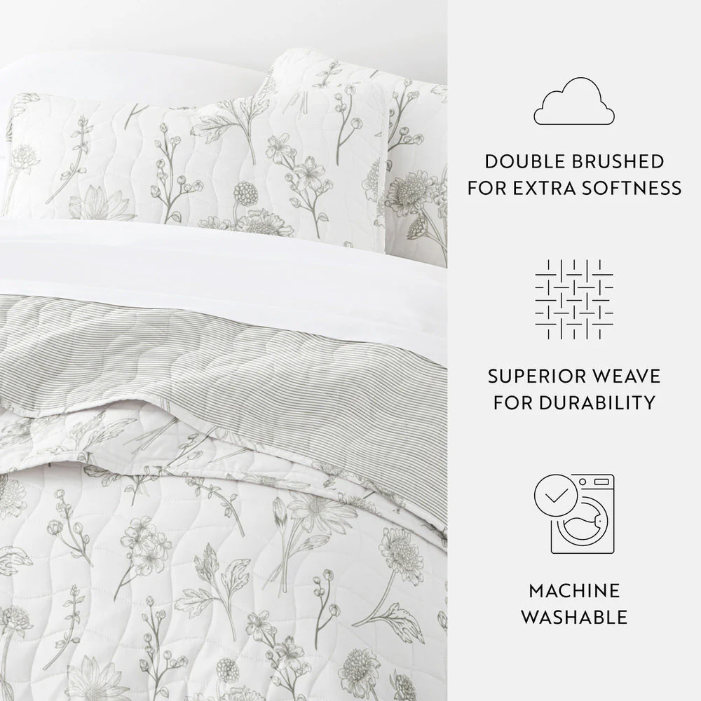 Blooming Daisy Reversible Quilted Coverlet Set (Sale) - Image 10