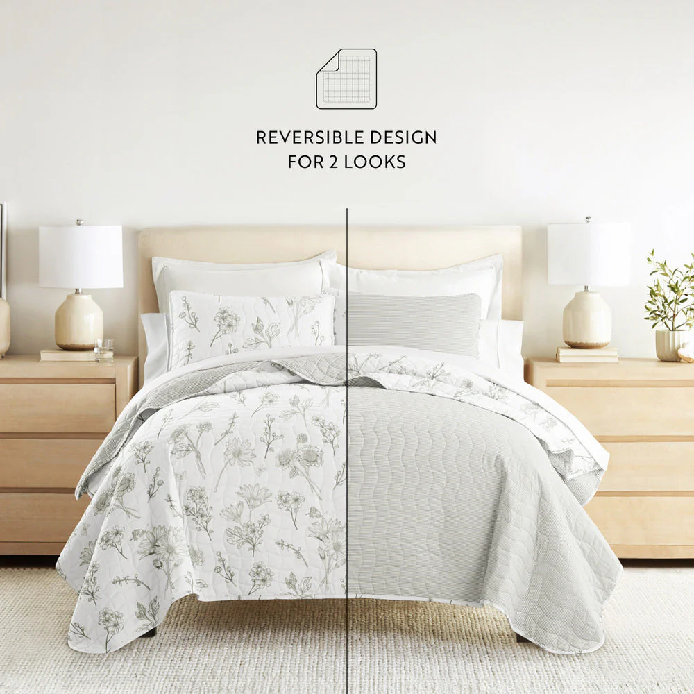 Blooming Daisy Reversible Quilted Coverlet Set (Sale) - Image 8