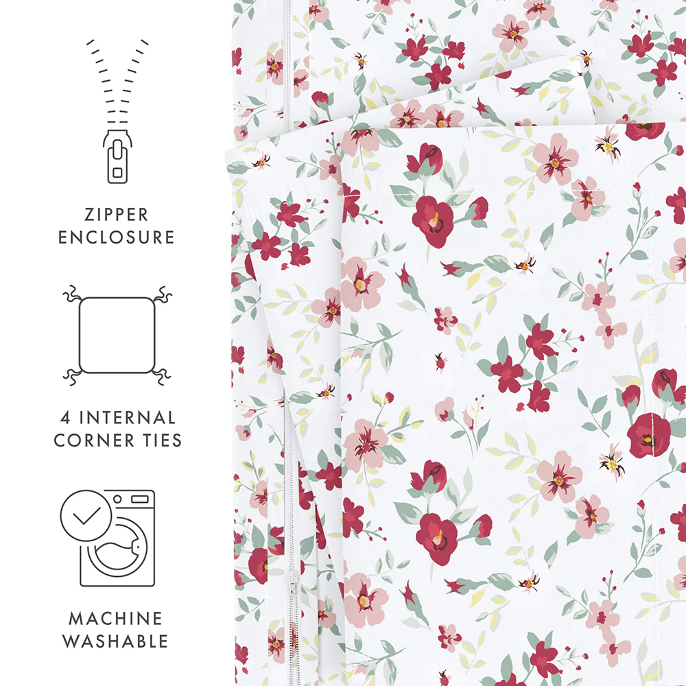 Blossoms Pattern 3-Piece Duvet Cover Set (Sale) - Image 18