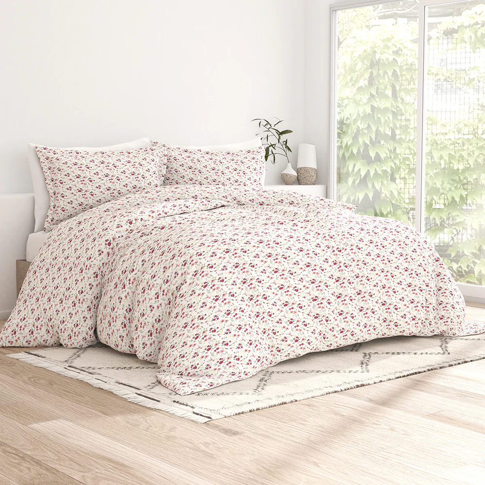 Blossoms Pattern 3-Piece Duvet Cover Set (Sale) - Image 4