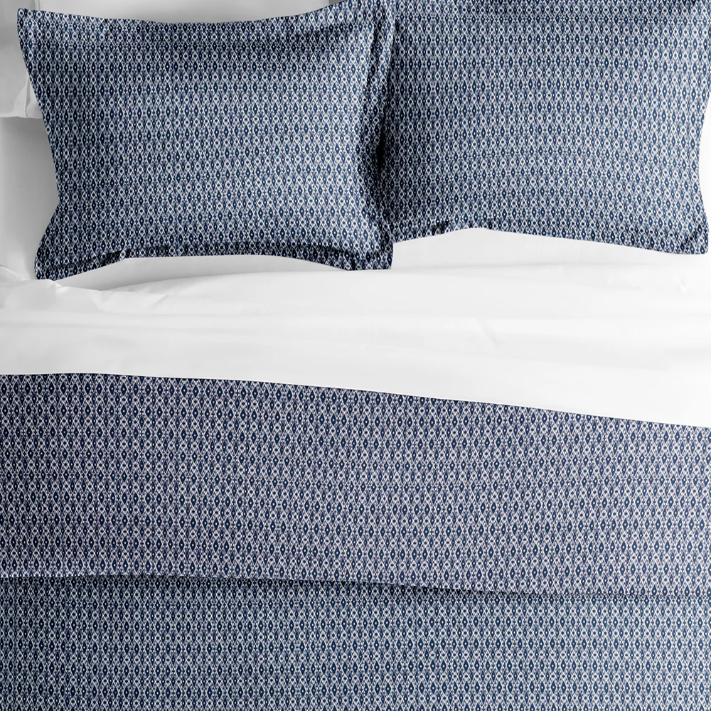 Blue Diamond Pattern 3-Piece Duvet Cover Set (Sale) - Image 3