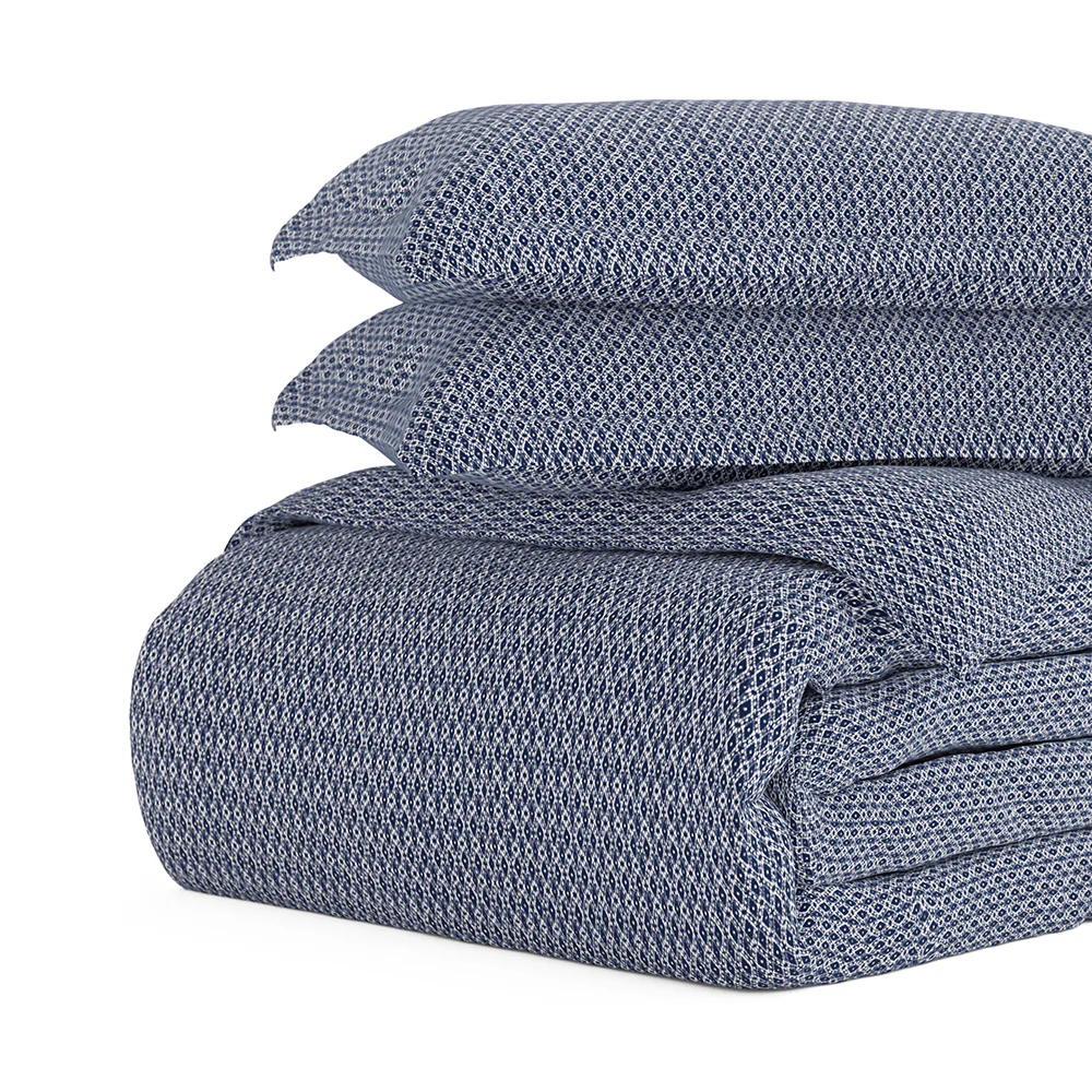 Blue Diamond Pattern 3-Piece Duvet Cover Set (Sale) - Image 5