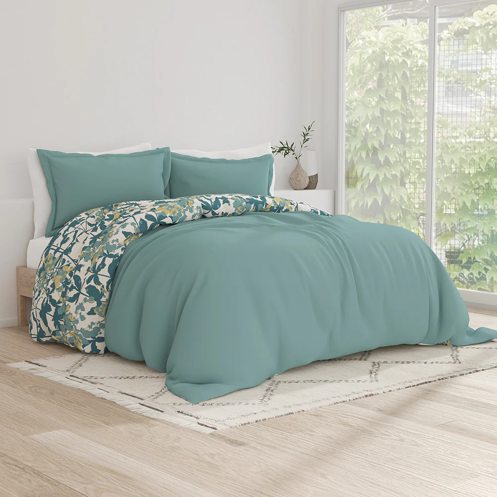 Boho Flower Pattern 3-Piece Reversible Duvet Cover Set (Sale) - Image 10
