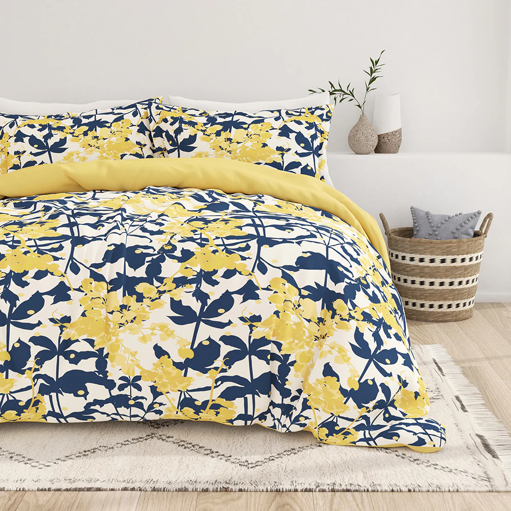 Boho Flower Pattern 3-Piece Reversible Duvet Cover Set (Sale) - Image 2