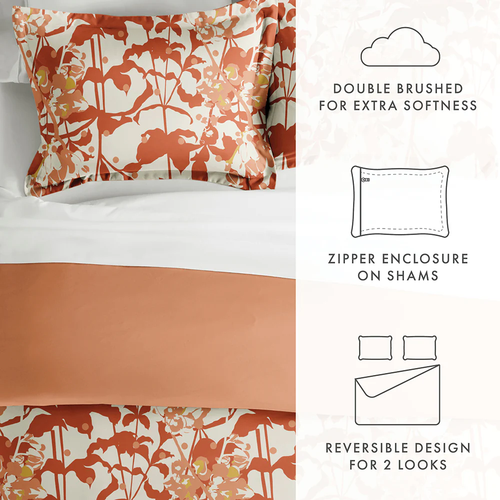 Boho Flower Pattern 3-Piece Reversible Duvet Cover Set (Sale) - Image 30