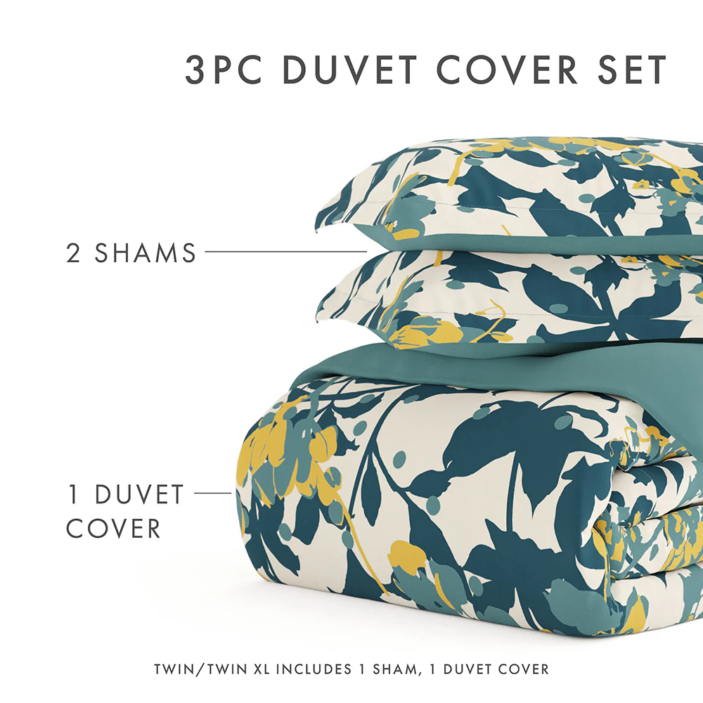Boho Flower Pattern 3-Piece Reversible Duvet Cover Set (Sale) - Image 37