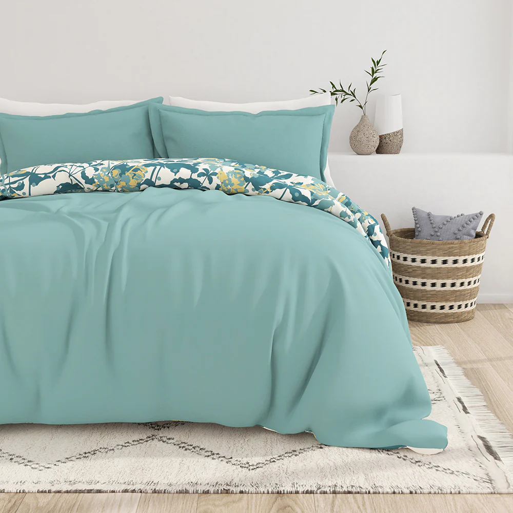 Boho Flower Pattern 3-Piece Reversible Duvet Cover Set (Sale) - Image 4