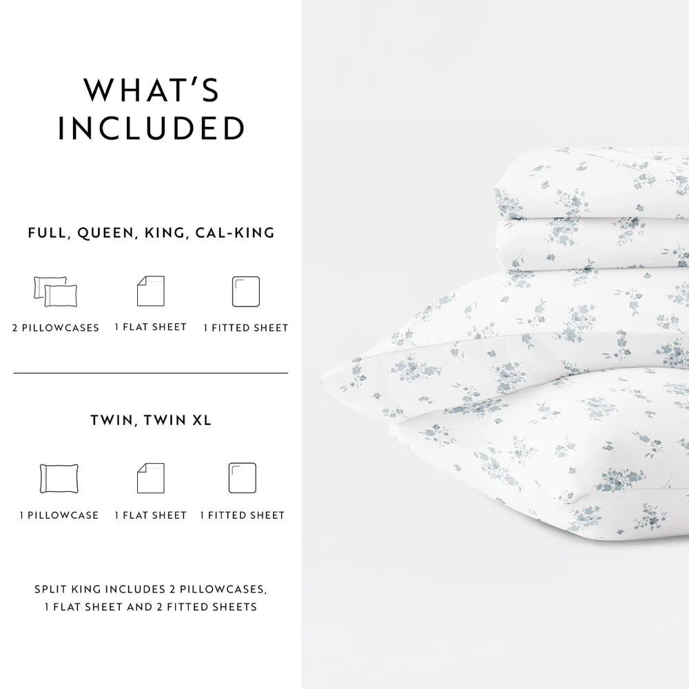 Bouquet Bliss 4-Piece Long Staple Cotton Sheet Set (Sale) - Image 13