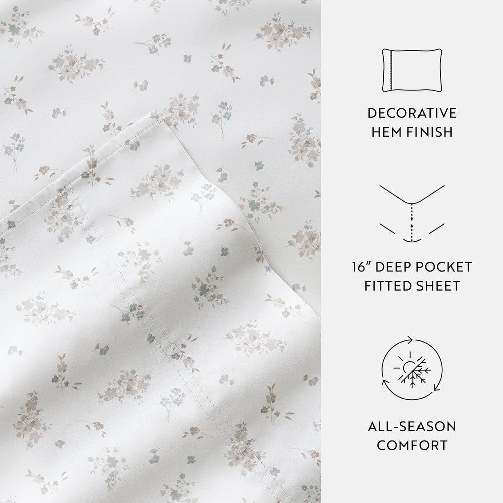 Bouquet Bliss 4-Piece Long Staple Cotton Sheet Set (Sale) - Image 18