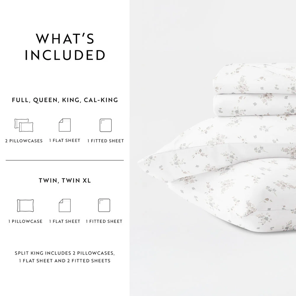 Bouquet Bliss 4-Piece Long Staple Cotton Sheet Set (Sale) - Image 20