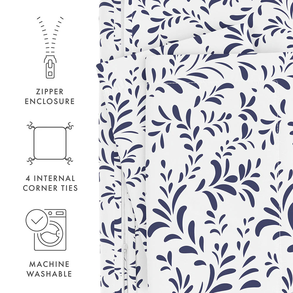 Burst of Vines Pattern 3-Piece Duvet Cover Set (Sale) - Image 25