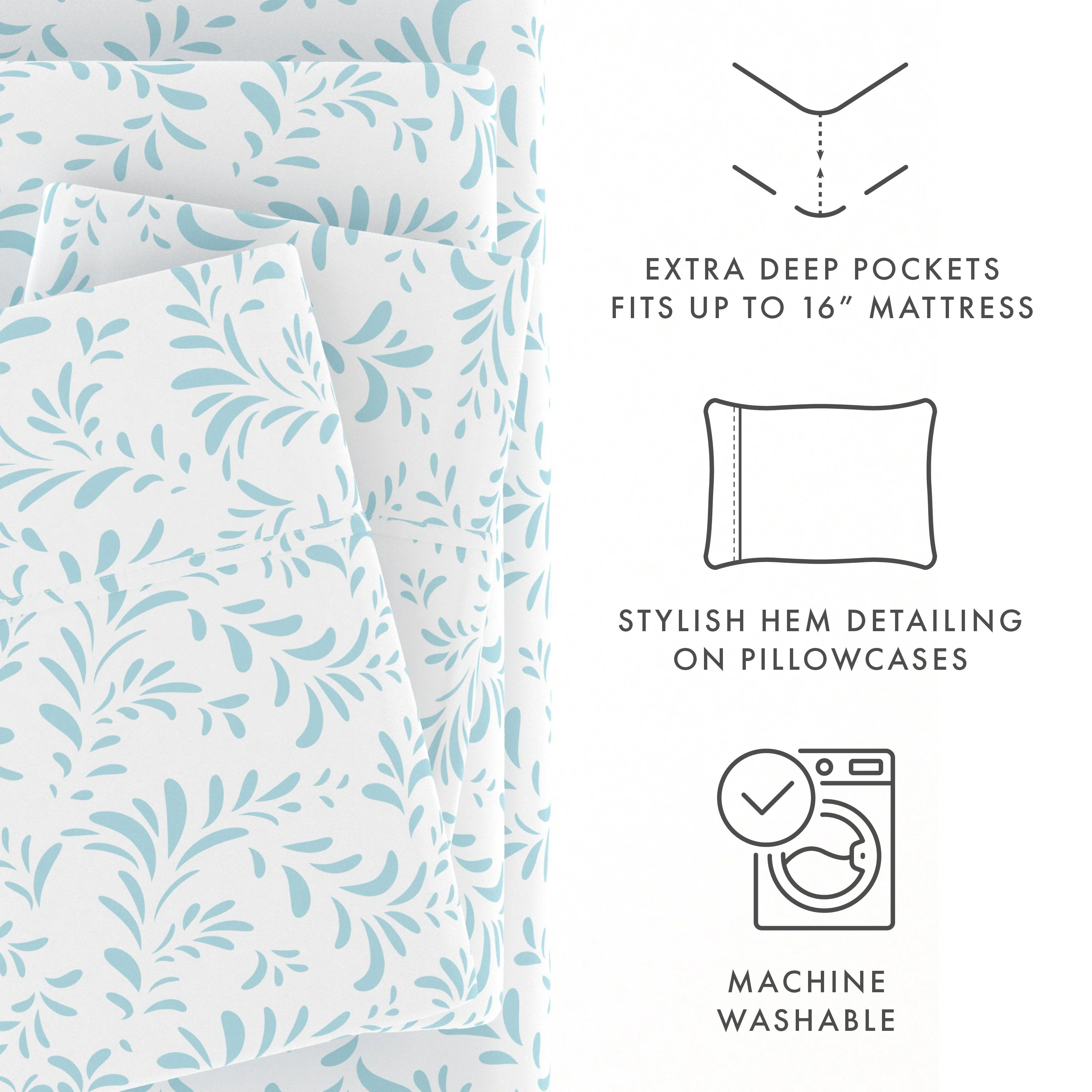 Burst of Vines Pattern 4-Piece Sheet Set (Sale) - Image 19