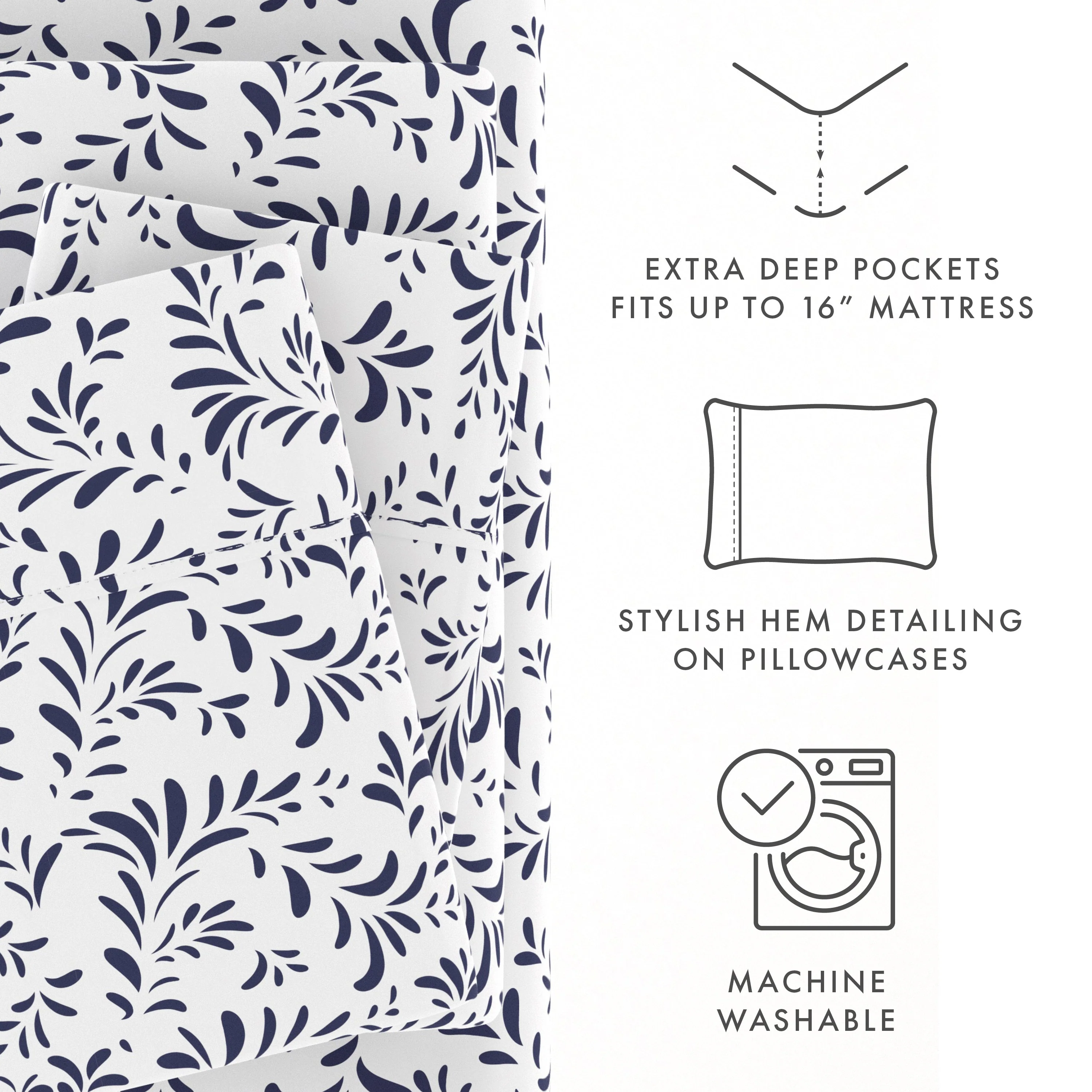 Burst of Vines Pattern 4-Piece Sheet Set (Sale) - Image 21