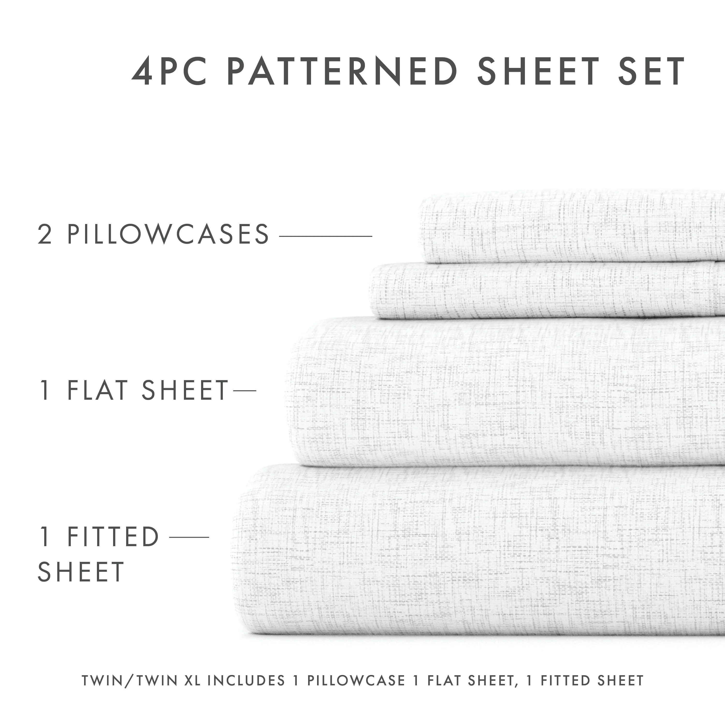Chambray Style Pattern 4-Piece Sheet Set (Sale) - Image 15