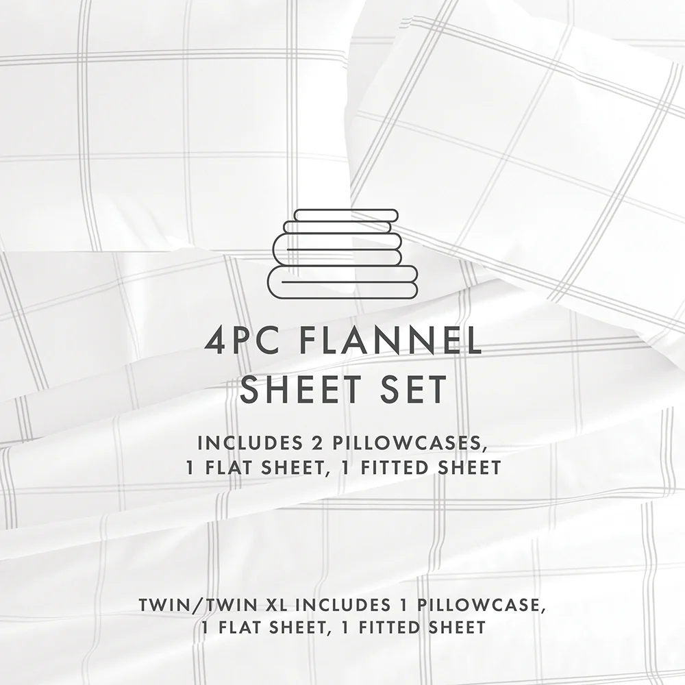 Checkered 4-Piece Flannel Sheet Set (Sale) - Image 5