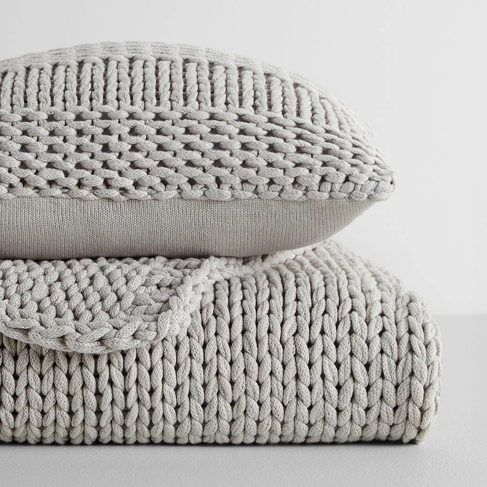 Chunky Knit Throw Blanket and Decor Pillow with Insert Bundle (Sale) - Image 12