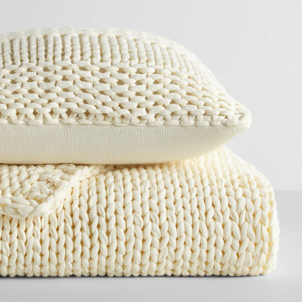 Chunky Knit Throw Blanket and Decor Pillow with Insert Bundle (Sale) - Image 13
