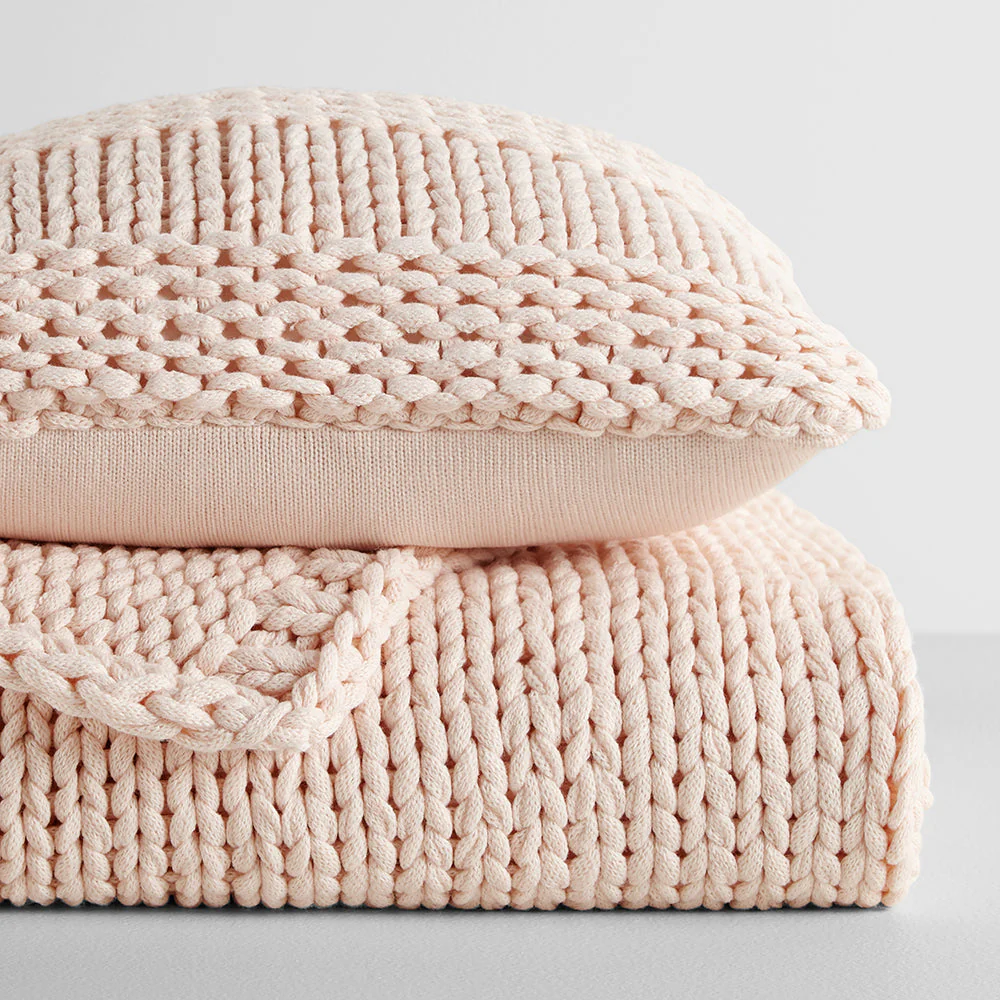 Chunky Knit Throw Blanket and Decor Pillow with Insert Bundle (Sale) - Image 14