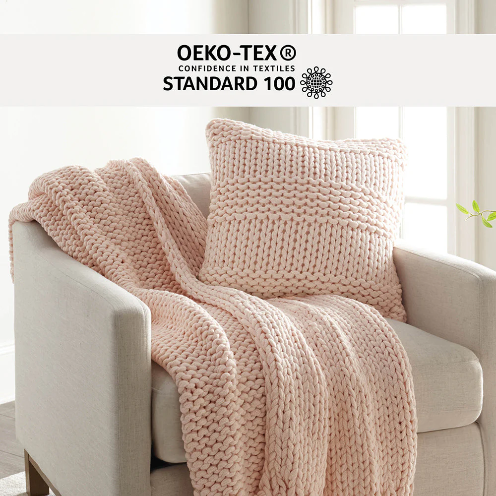 Chunky Knit Throw Blanket and Decor Pillow with Insert Bundle (Sale) - Image 24