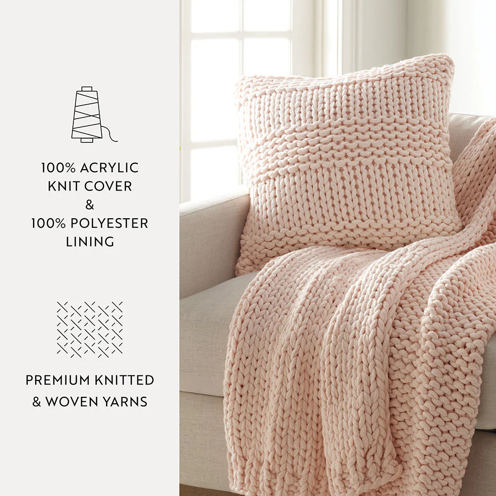 Chunky Knit Throw Pillow Cover and Insert (Sale) - Image 21