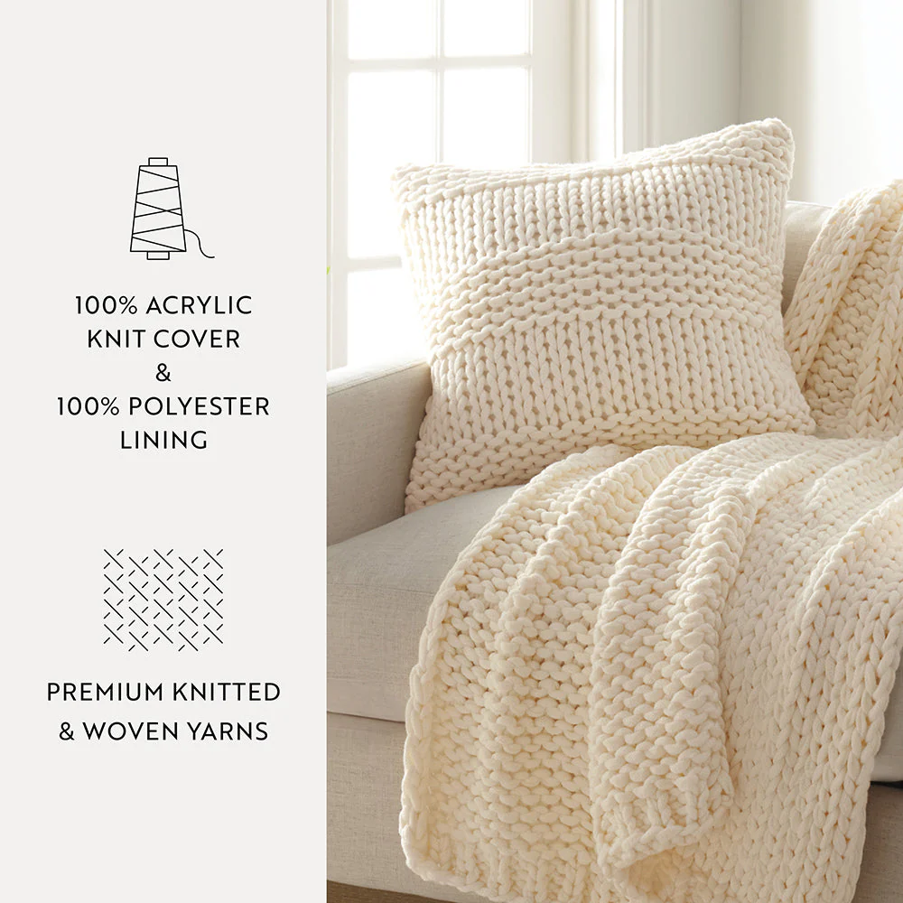 Chunky Knit Throw Pillow Cover and Insert (Sale) - Image 22