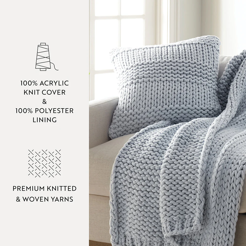 Chunky Knit Throw Pillow Cover and Insert (Sale) - Image 23